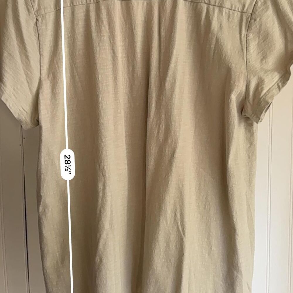 100% COTTON WORLD MARKET L/XL Short sleeve top beige good condition - Picture 3 of 3